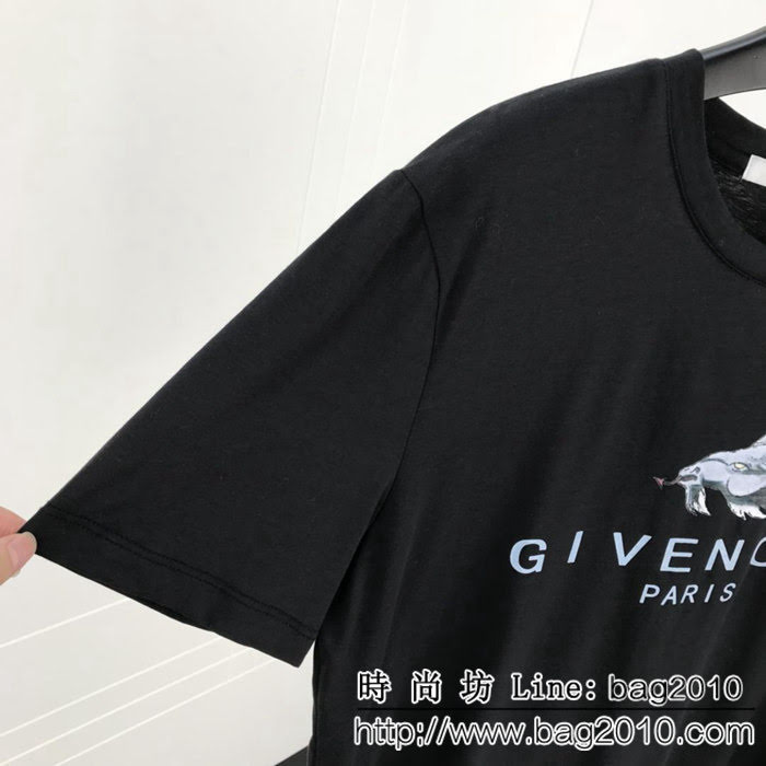 GVC紀梵希 19早春新款 蛟龍印花 雙股絲光棉 男款短袖 ydi1542